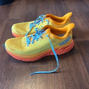 Hoka men’s shoes size 10 orange blue
